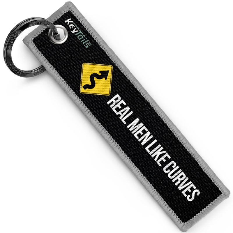 KEYTAILS Keychains, Premium Quality Key Tag for Motorcycle, Car, Scooter, ATV, UTV [Real Men Like Curves] - Image 1